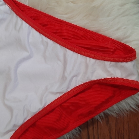 Nasty Gal Swim  red Ribbed Alina One Piece Swimsuit - Picture 6 of 8